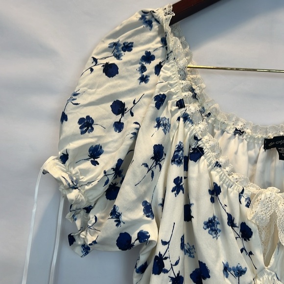 Ever After Blue and White Floral Dress - Picture 6 of 11
